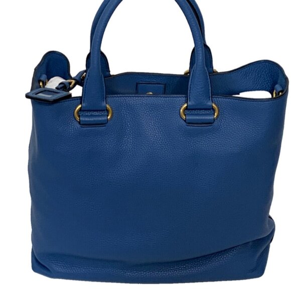 PRADA NWT Vitello Daino Cobalto BN2754 Large Shopping Tote Shoulder Bag - Picture 10 of 13